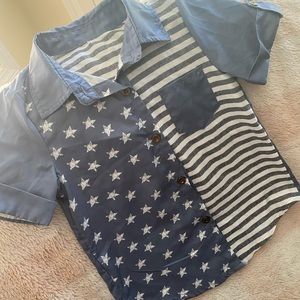Boy’s 6T Short Sleeve Button-Down Stars & Stripes Shirt
